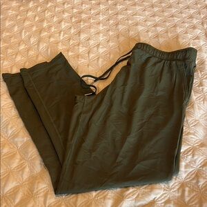 ZYIA Green Track Pants with Elastic Waistband and Relaxed Fit